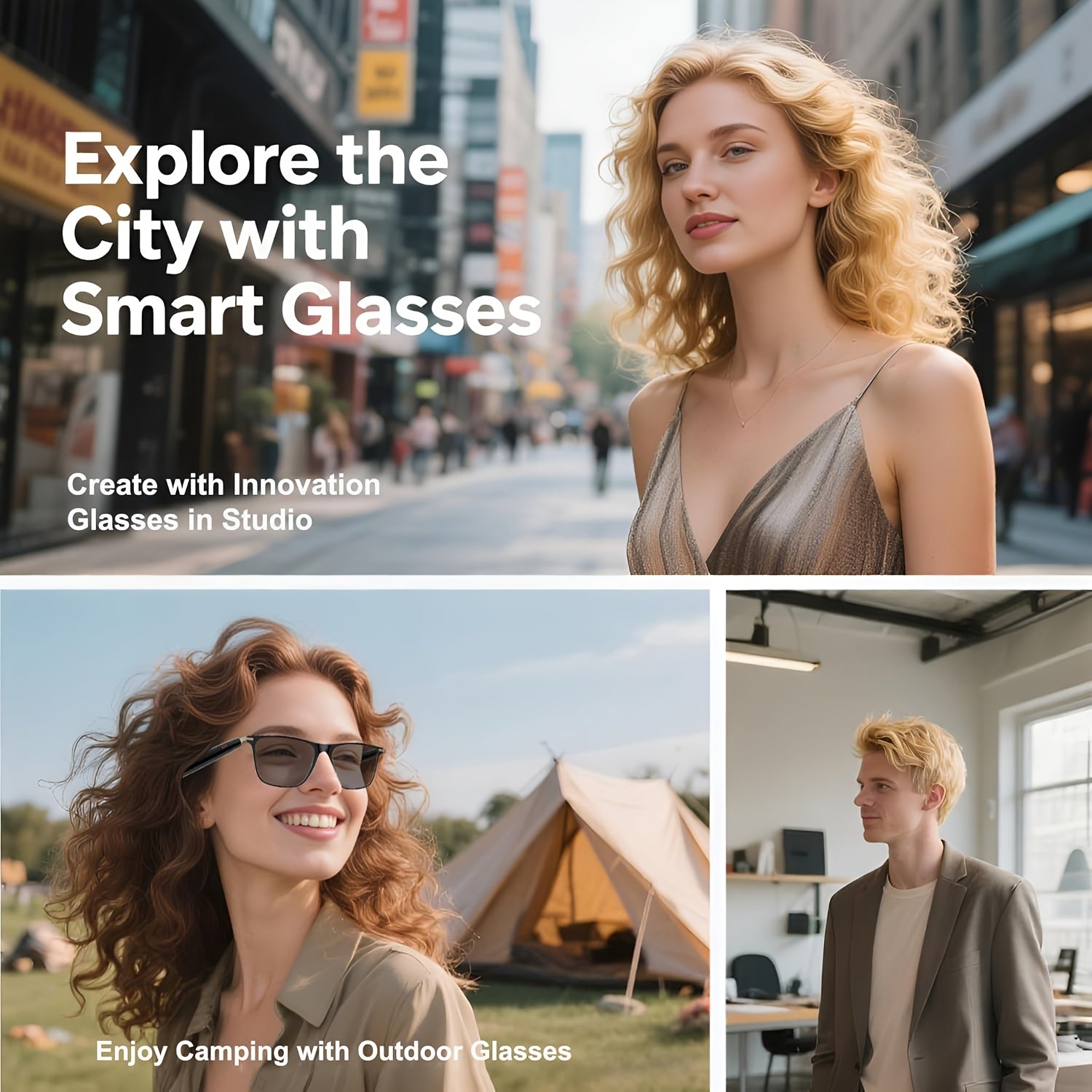 [Smart Translation Glasses] Smart Glasses with 1080P Video & Real-Time Translation | 160 Languages, 4K Motion Recording, High-Definition Audio, Noise Reduction, Wireless Call, Magnetic Charging - USB Rechargeable for TV, Mobi