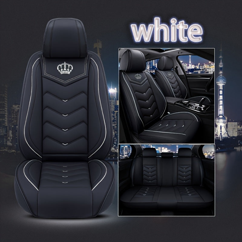 [Luxury Car Seat Covers] Waterproof 5-Seat Luxury Full-Cover Car Seat Covers | 2025 All-Season Fit for SUVs and Sedans, Scratch-Resistant Protection for Original Seats, Simple and Elegant Design Suitable for Women and Family