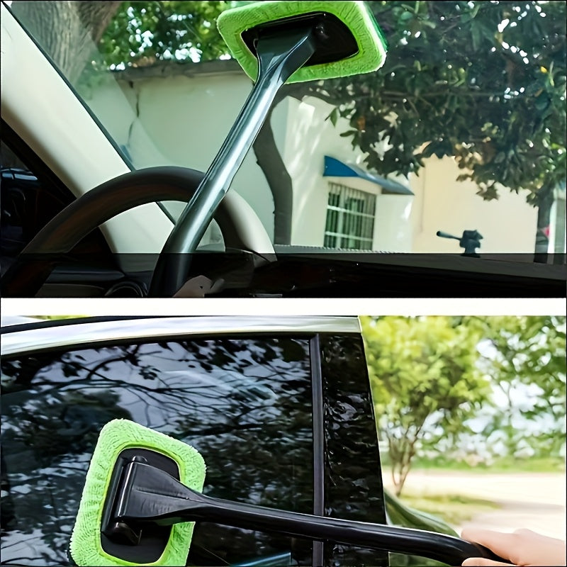 1-Pack, Easy To Hold Long Handle Car Windshield Cleaner - Easily Protects And Illuminates Your Windows As Well As Bathroom And Kitchen Glass Surfaces