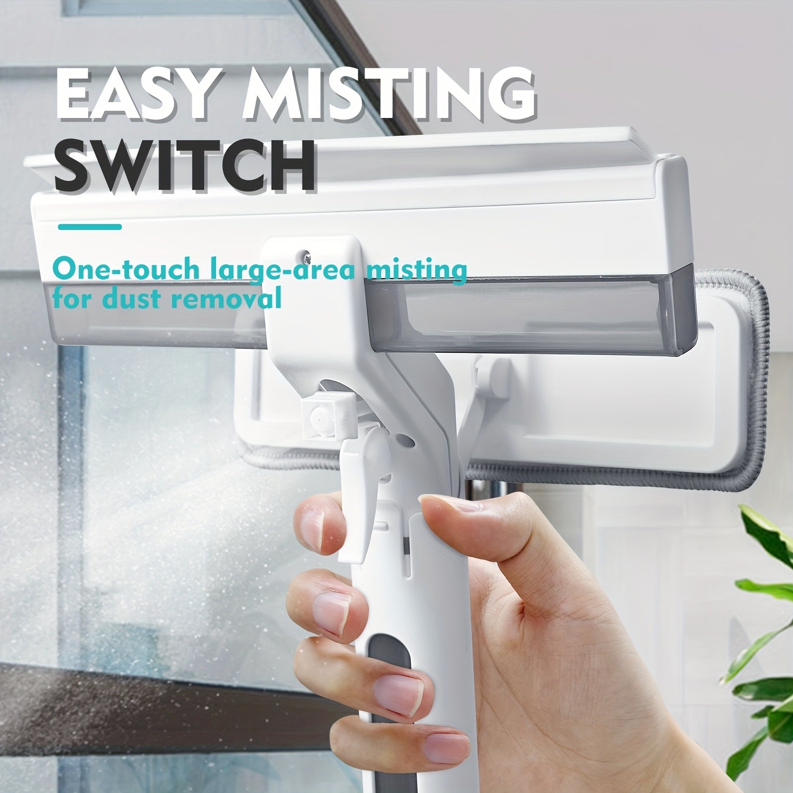 3-in-1 Glass Cleaning Kit with Collection Tank - Ultimate Glass Cleaning Wizard with Extendable Telescopic Pole, Spray, Wash & Squeegee - Perfect for High Windows, Shower Doors & Car Windshields, Creative Cleaning Tool, Windo