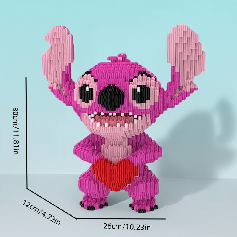 Stitch Building Blocks Set - Official Stitch 3D Model Kit with Expressive Eyes, Poseable Arms & Heart, Large 4000pcs Construction Set for Birthday Party Decorations, Role Play, Photo Props - Compatible with Stitch Fans (Offic