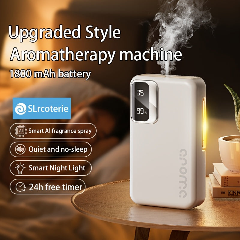 Deodorizing & 2-in-1 | Smart Aroma Diffuser with 7-Level Timer Spray + USB Fast Charging, 1800mAh Long-Lasting Battery, Ideal for Bedroom Moisture, Bathroom Odors, and Office Stale Air. No Essential Oils Needed, Freely Mix Fr