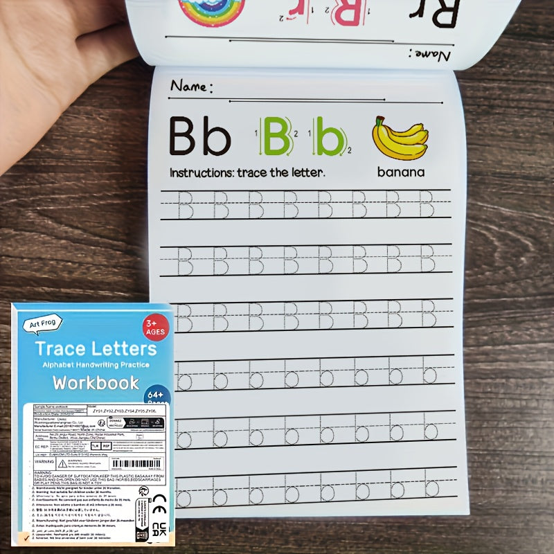 64-Page Alphabet Handwriting Practice Workbook for Kids Ages 3-6 | Preschool & Kindergarten Writing Curriculum with Sight Words, Tracing & Writing Activities, Uppercase & Lowercase Letters, Phonics Skills | Pre-K Learning Boo