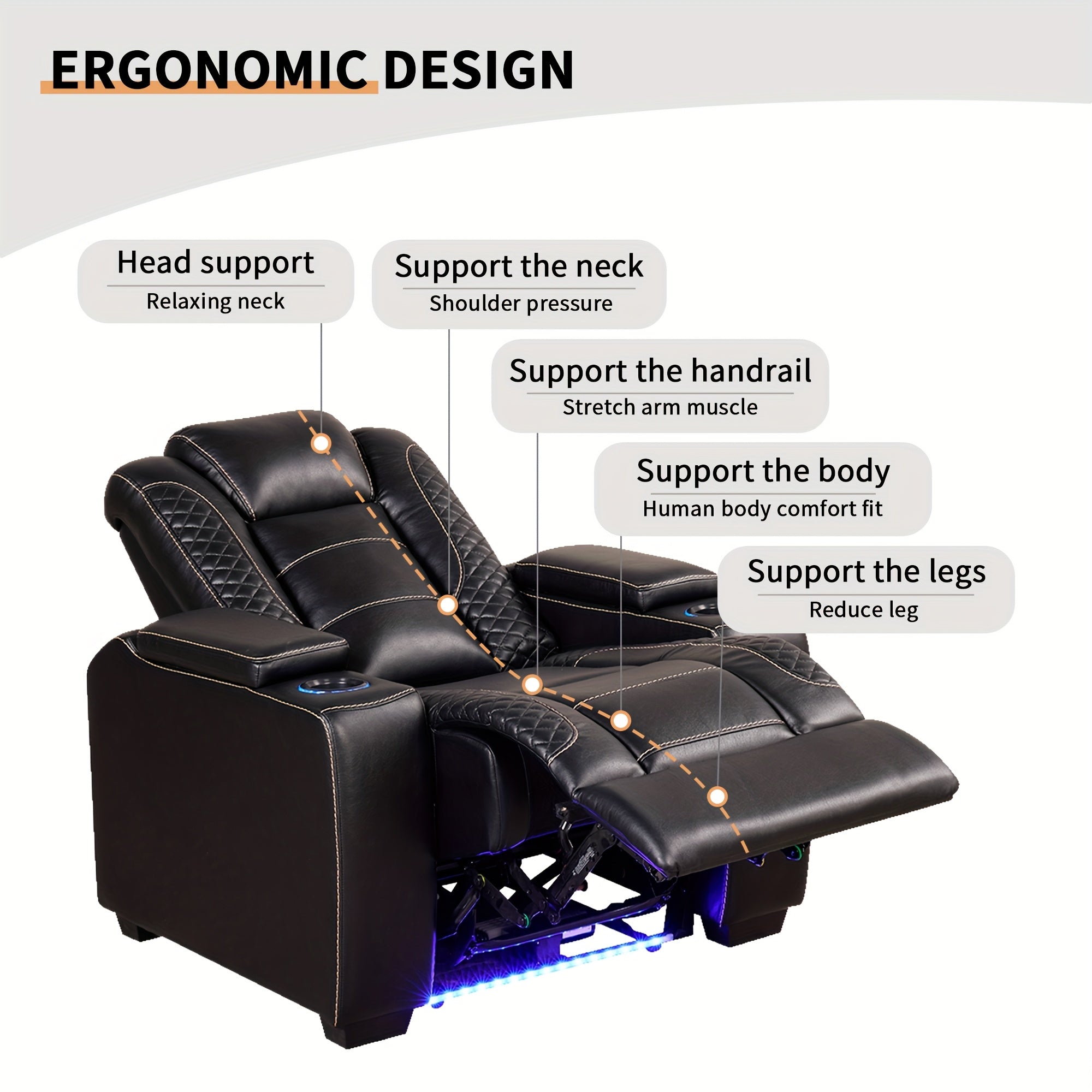 Men's Luxury Electric Recliner Chair, Heavy-Duty Metal Frame, Plush Leather-like Upholstery, Dual-Motor Lift & Recline, USB Ports & Cup Holders, Hidden Storage Armrests, Headrest Adjustment, for Home Theater Seating