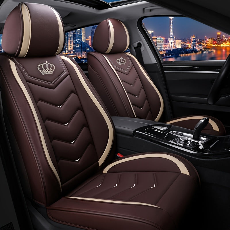 [Luxury Car Seat Covers] Waterproof 5-Seat Luxury Full-Cover Car Seat Covers | 2025 All-Season Fit for SUVs and Sedans, Scratch-Resistant Protection for Original Seats, Simple and Elegant Design Suitable for Women and Family