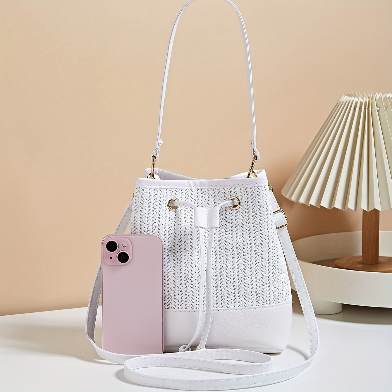 Stylish White Crossbody Bag for Women - Chic Adjustable Strap, Polyester Lined, Zipper Closure, Perfect for Casual or Urban Outfits, Crossbody Purse