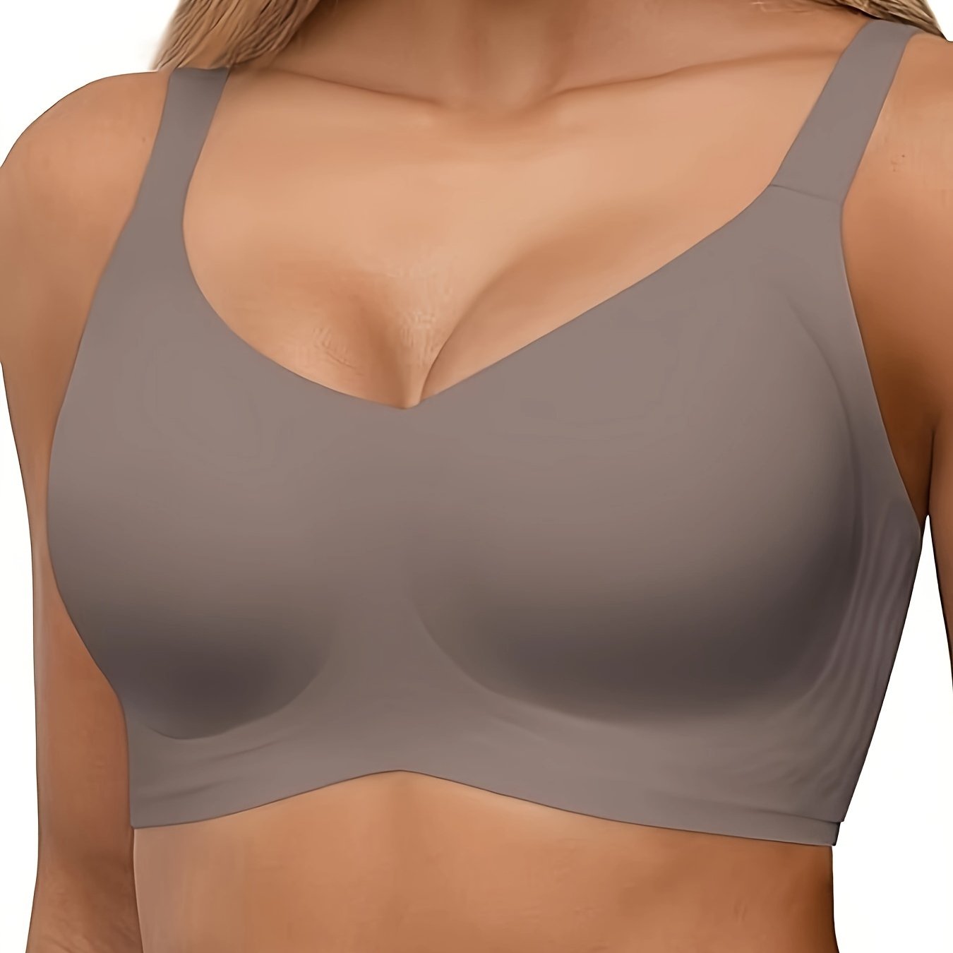 Solid Seamless Wireless Bra, Comfy Anti Sagging Push Up Sporty Women's Lingerie & Underwear