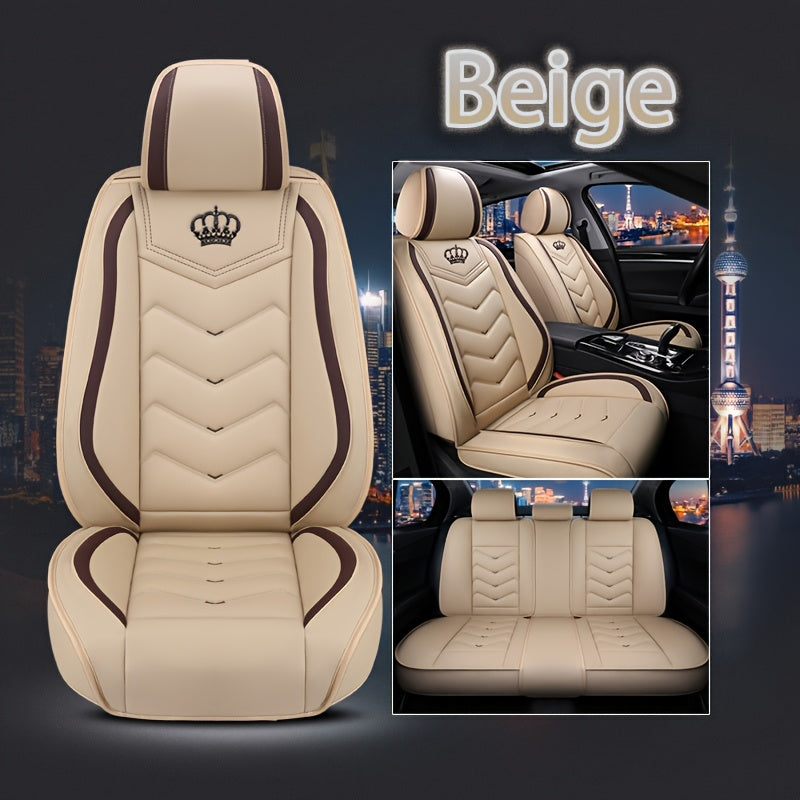 [Luxury Car Seat Covers] Waterproof 5-Seat Luxury Full-Cover Car Seat Covers | 2025 All-Season Fit for SUVs and Sedans, Scratch-Resistant Protection for Original Seats, Simple and Elegant Design Suitable for Women and Family