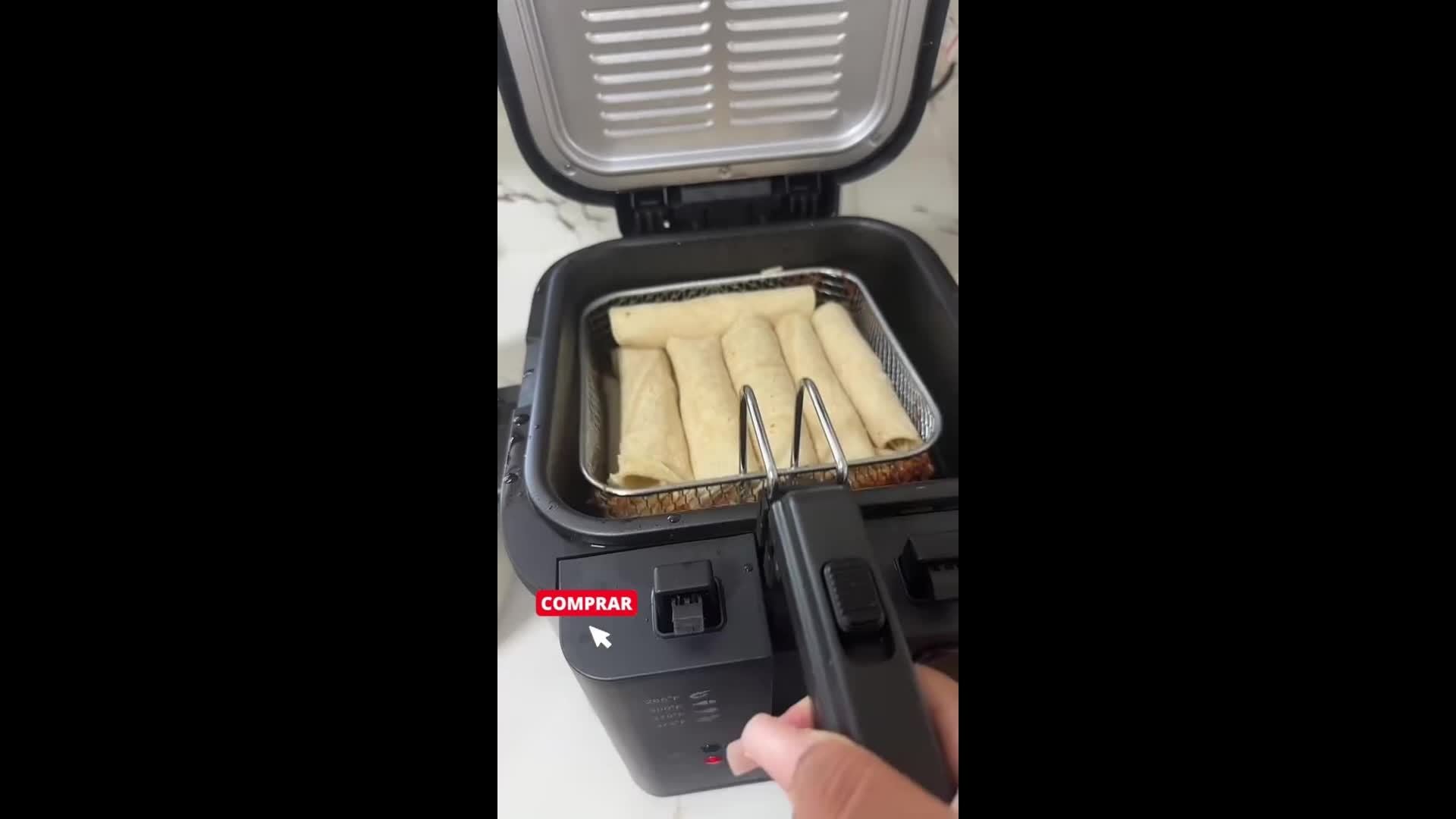 SUSTEAS 1500W Smokeless Electric Fryer with Precise Temperature Control, Removable Basket & Non-Stick Basket - Large Capacity for Home/Commercial Use, Dishwasher-Safe, Compact Design - Ideal Gift for Cooking Enthusiasts & Fat