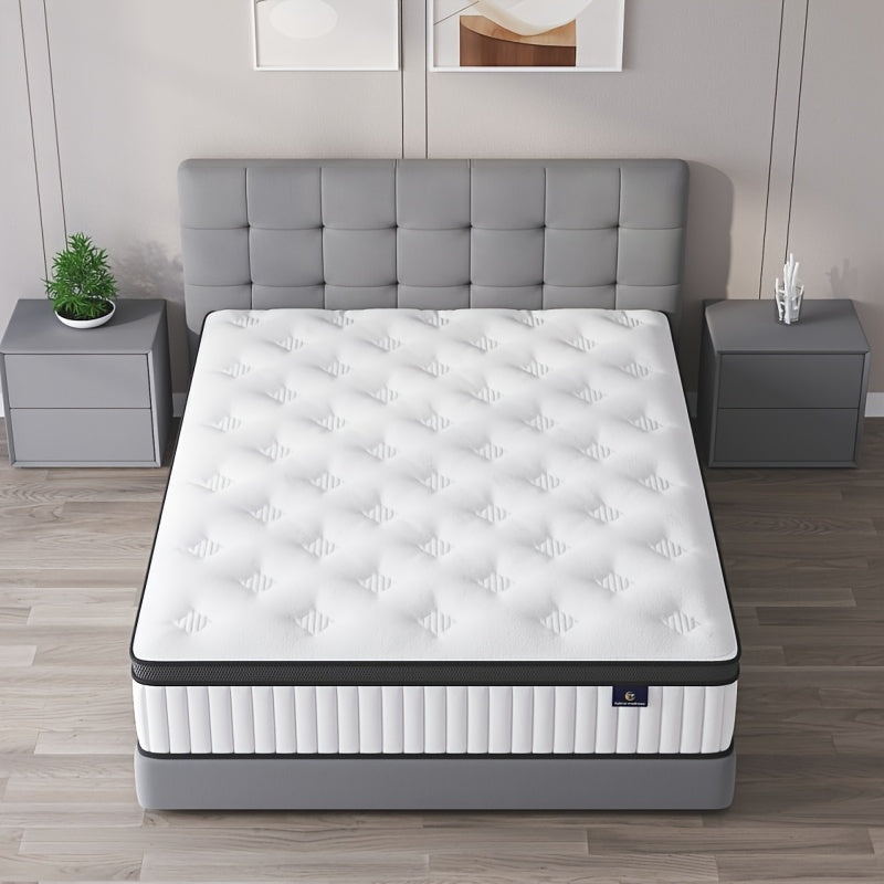 10/12 Inch Multilayer Hybrid Full Mattress Queen Mattress- Multiple Sizes & Styles Available, Ergonomic Design With Memory Foam And Pocket Spring, Medium Firm Feel