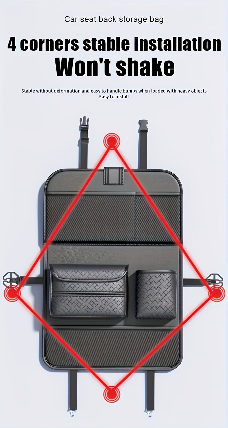 PU Leather Car Seat Back Organizer