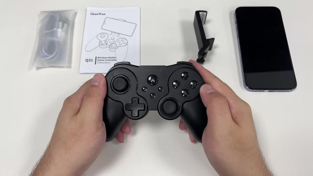 ShanWan Mobile Game Controller For IPhone And Android With Phone Bracket And LED Backlight-PS Remote Play Arcade Games-Long Battery Life