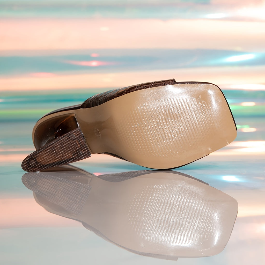 Charlotte Crocodile Pattern High Heel