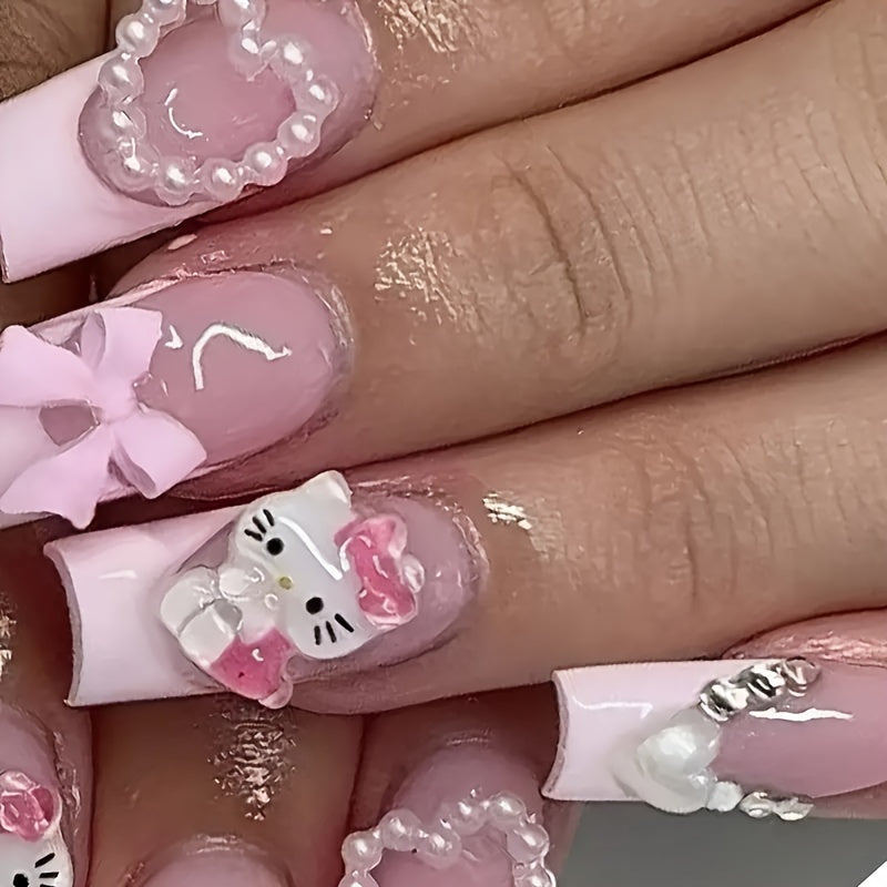 3D Hello Kitty Press On