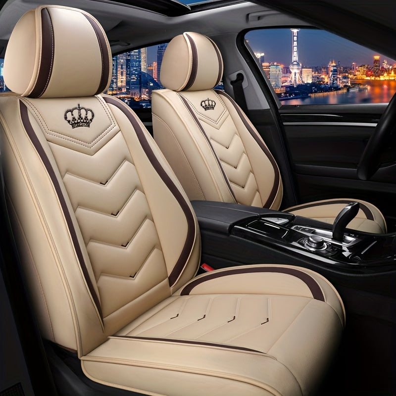 [Luxury Car Seat Covers] Waterproof 5-Seat Luxury Full-Cover Car Seat Covers | 2025 All-Season Fit for SUVs and Sedans, Scratch-Resistant Protection for Original Seats, Simple and Elegant Design Suitable for Women and Family