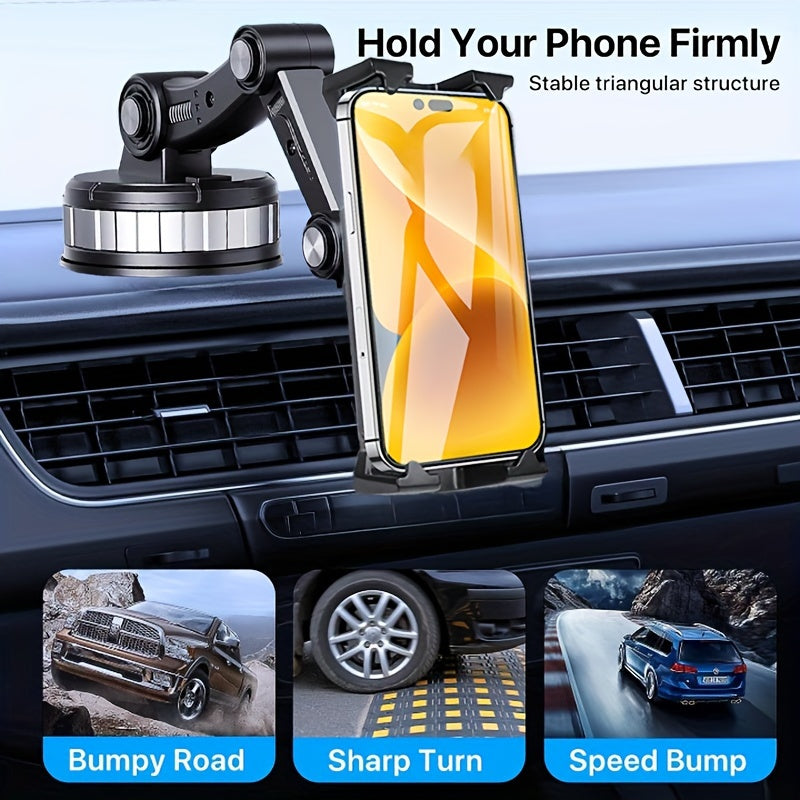 Adjustable Long Arm Truck Mount with Big Clamps, Universal Cell Phone/Tablet Holder, 360° Rotation, Durable ABS Material, Strong Dashboard Suction Cup Support for All Road Conditions