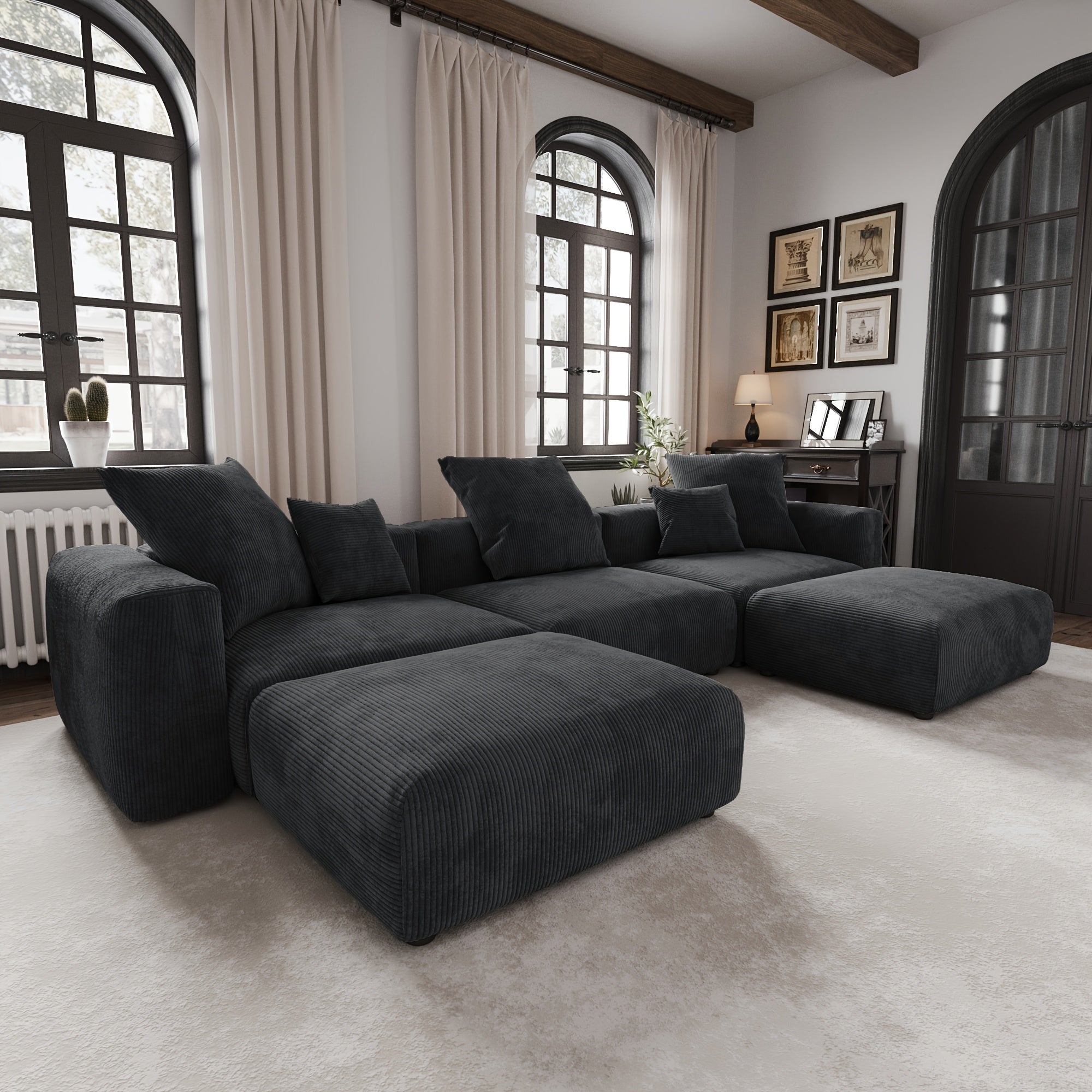 Extra Large U-Shaped Modular Sectional Sofa Couch