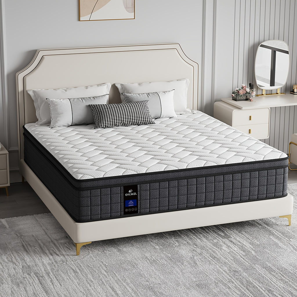 10INCH/12INCH -Twin/Queen/King Size Mattress, Premium High Quality Deep Sleep Firm Mattress Extra Lumbar Support, Memory Foam Hybrid Euro Top Luxury Mattress, Individually Wrapped Pocket Coils And Motion Isolation