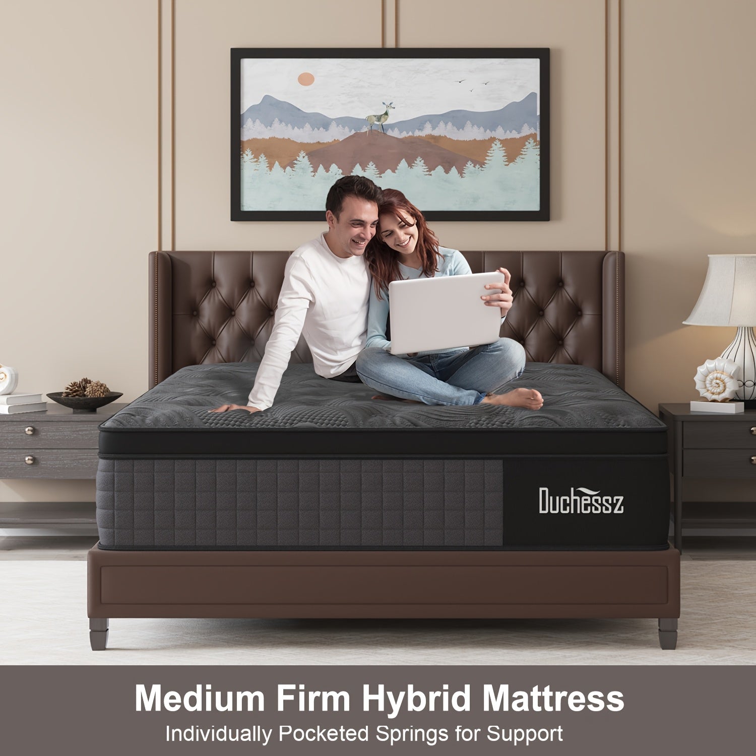 Luxury Mattress 12"14" Twin Full Queen King Size Gel Memory Foam Pocket Spring Hydird Mattress In A Box Medium Firm