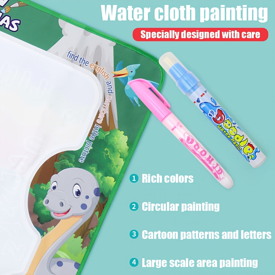 1pc Magic Water Canvas Graffiti Mat - Non-Toxic Washable Kids art mat with Water Painting, Portable Drawing Board with Soft Cloth Storage, for Home, School, Travel - Ideal Birthday or Christmas Gift for Boys & Girls, Home Lea