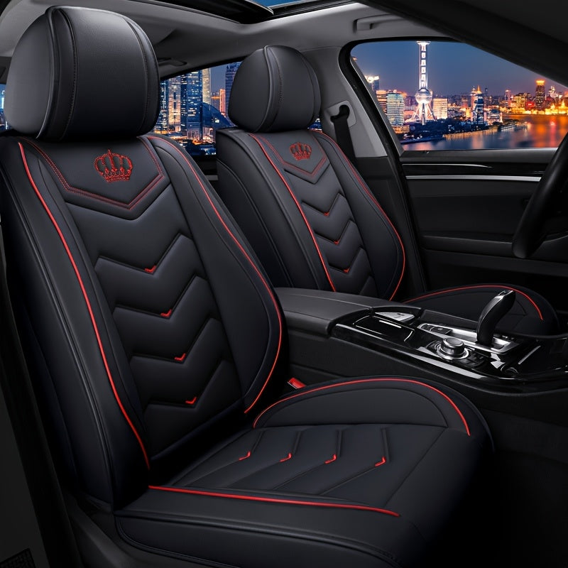 [Luxury Car Seat Covers] Waterproof 5-Seat Luxury Full-Cover Car Seat Covers | 2025 All-Season Fit for SUVs and Sedans, Scratch-Resistant Protection for Original Seats, Simple and Elegant Design Suitable for Women and Family