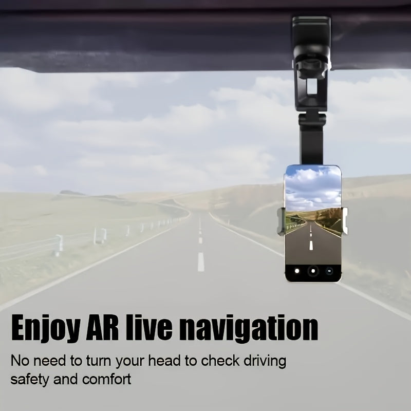 Car Phone Holder, 1080° Rotating Sun Visor, Multifunctional Mount, Safe and Convenient Hands-Free Driving Solution, Suitable for iPhone and Other Smartphones