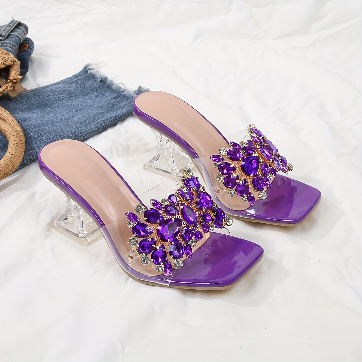 Icelynn Purple Glittery High Heel