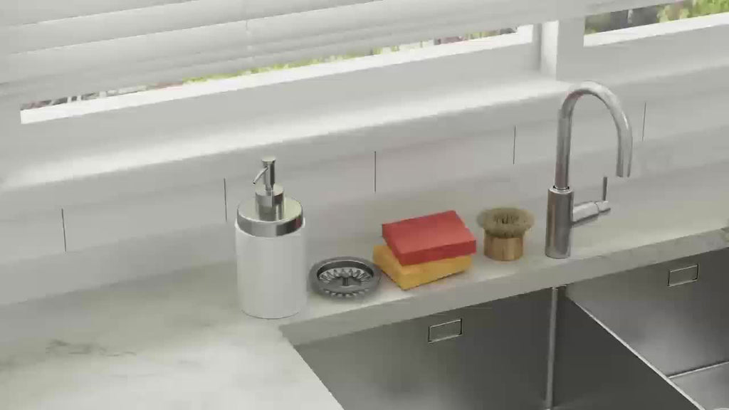 Heavy-Duty Metal Kitchen Sink Organizer Tray - Sink Drainage Rack with Built-in Sponge Holder, Dish Brush Slot - Space-Saving Countertop Organizer, Compatible with Standard Sinks - Easy to Clean Kitchen Storage Rack, Compact