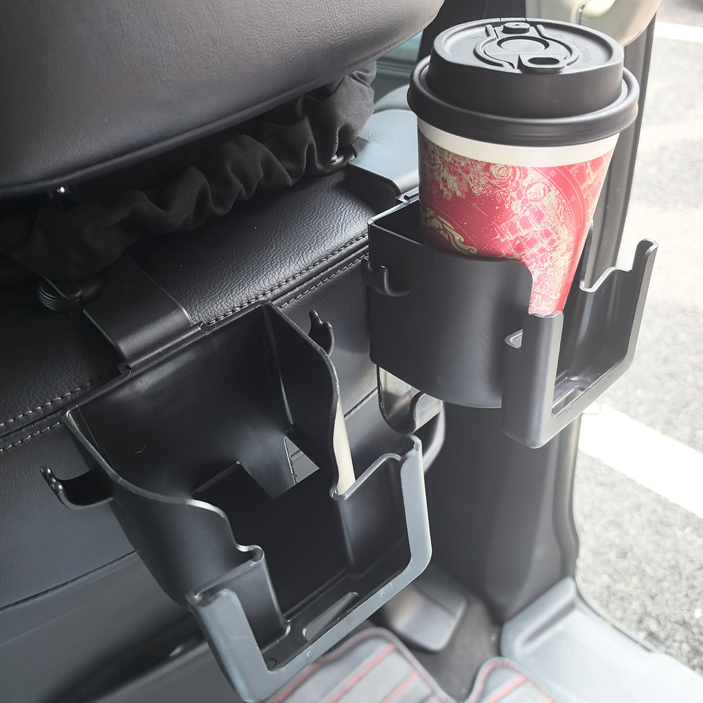 2pcs multi-functional car seat back storage rack with cup holder, mobile phone holder and hook - suitable for most models, can hold water bottles, milk tea bags, garbage bags and glasses, Car Storage, Cup Holders For Back Sea