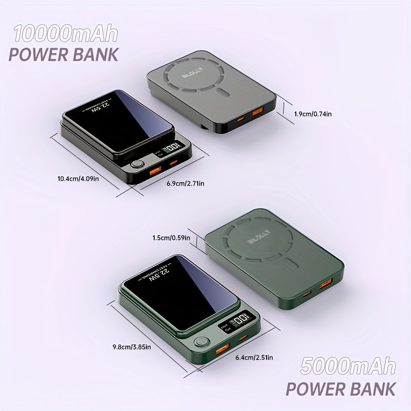 New Magnetic Wireless Power Bank - Portable Charger Power Bank, 5000/10000/15000mAh Battery Pack, 22.5/30W PD Fast Charging, 15W Wireless Charging, Magnetic Battery Pack For 17/16/15/14/13/12/Pro/Mini/Pro Max And Wired Chargi