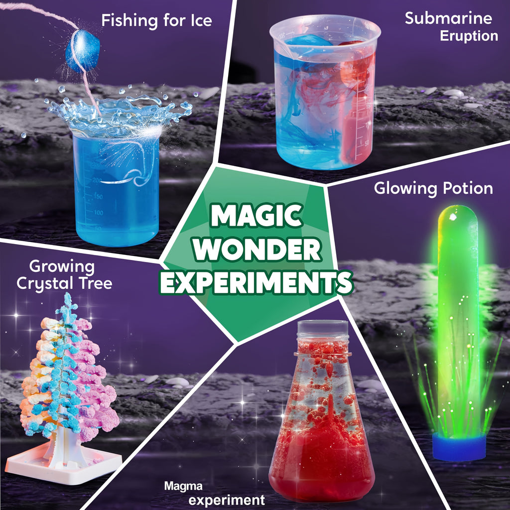 50+ Wonder Science Kit, Experiments Educational Toy For Kids: Growing Crystal Tree, Explore Chemistry Reactions & STEM Lab Activities - Ultimate Birthday Christmas Gifts For Boys And Girls Ages 6-12