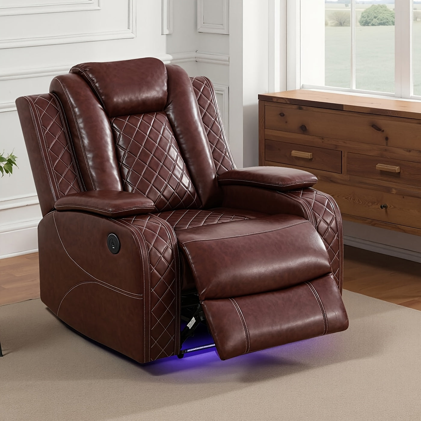 Intelligent Faux Leather Recliner
