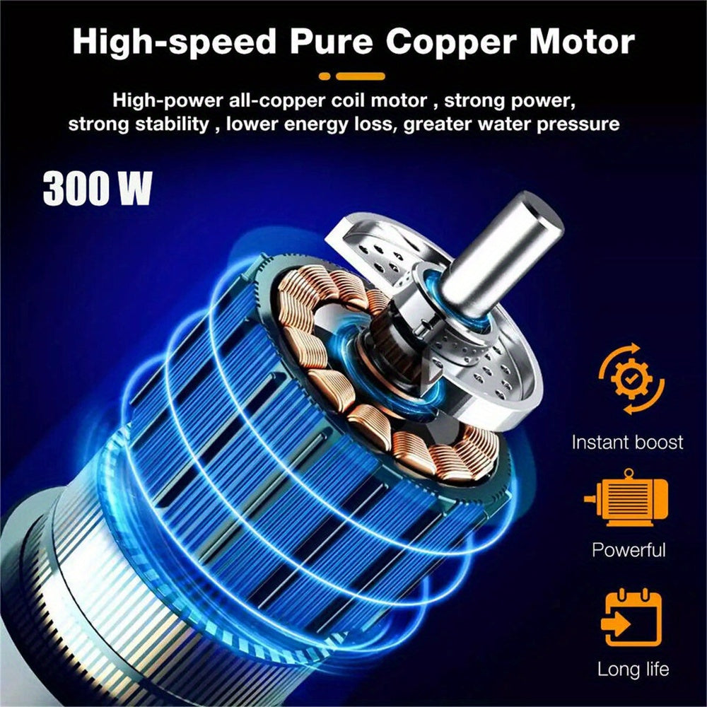 300W 30Bar Cordless High Pressure Car Washer Spray Water Gun Foam Generator Car Washing Machine for Home