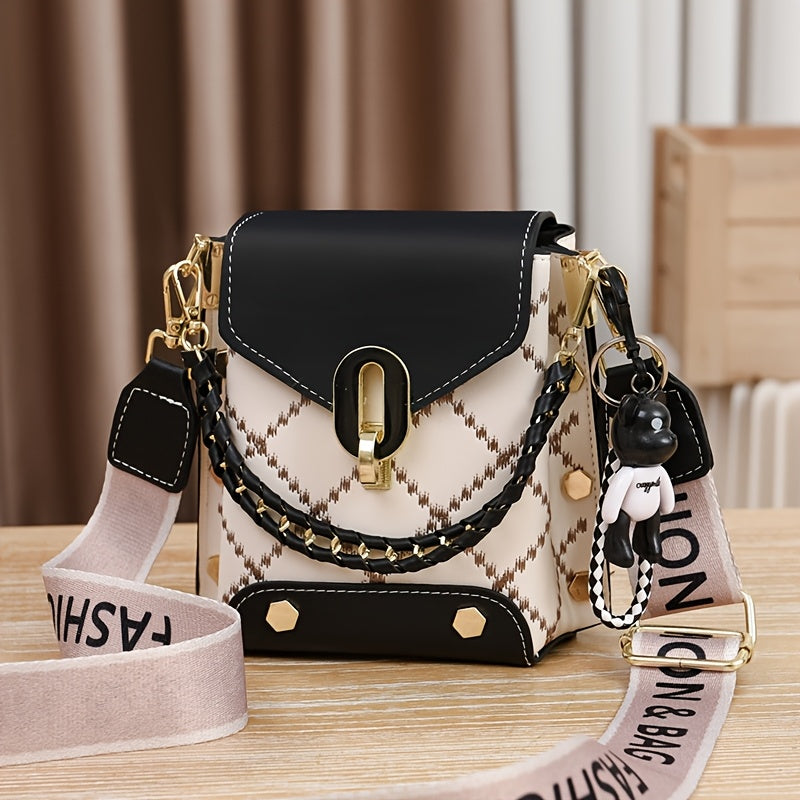 Small Bag For Women, Multi-layer Practical And Versatile, Fashionable And Lightweight Single-shoulder Crossbody Bag, Convertible Handbag With Adjustable Strap & Top Handle, Zipper Closure, Keychain Charm, Chic Style, Fashion