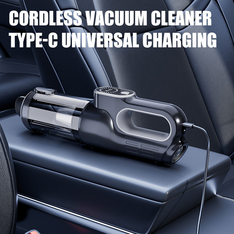[2-in-1 Car Vacuum Cleaner] 2-in-1 Portable Wireless Brushless Car Vacuum Cleaner | Handheld Cordless Vacuum & Air Duster with LED Light, Multi-Nozzles for Car, Home, Office, Pet Hair | 15KPa Suction Power, 0.3H Runtime, USB
