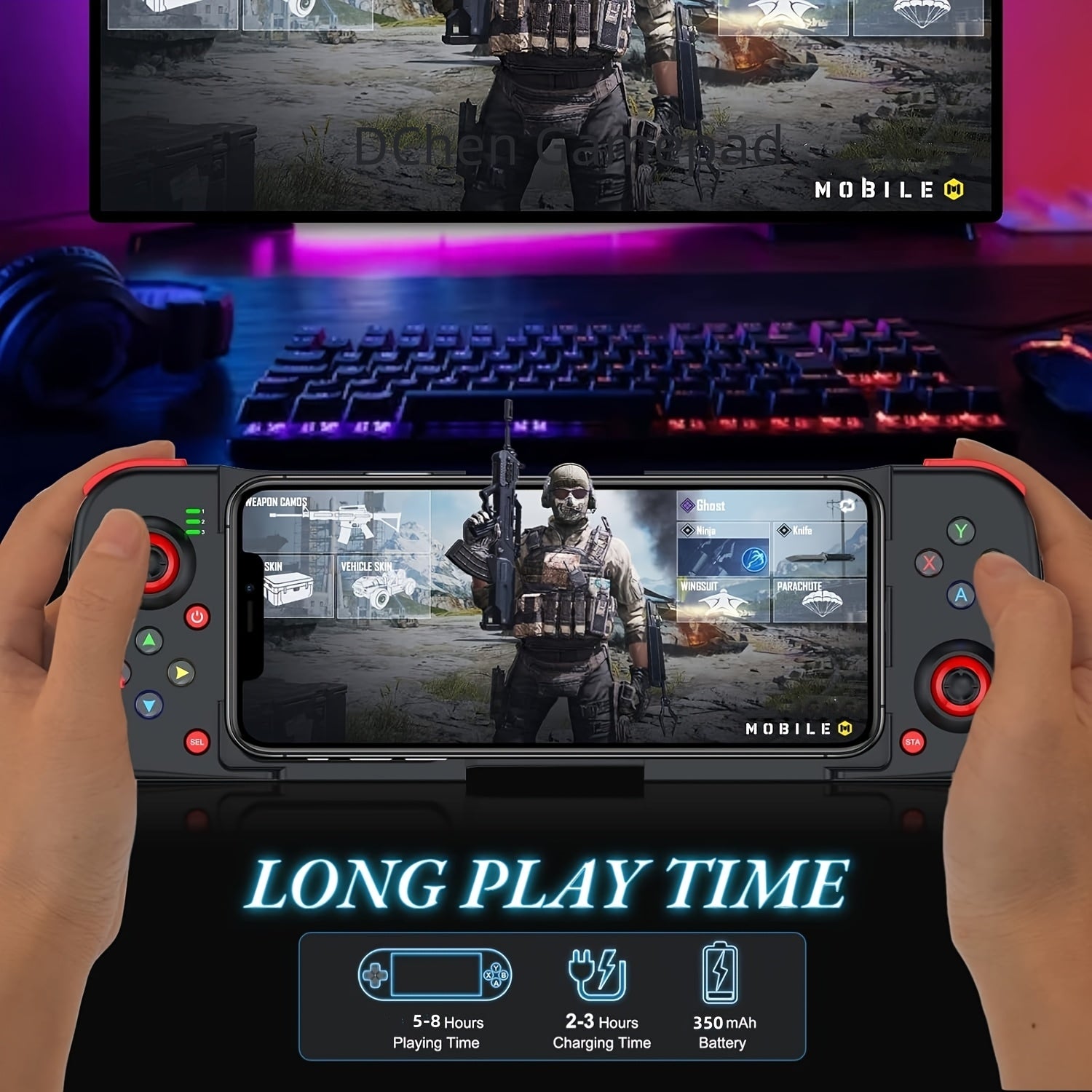 Wireless Gamepad for iPhone/Android/Steam Deck/PC/Table Mobile Phone Controller Wireless Game Controller Joystick Telescopic Gamepad COD Mobile Diablo Immortal - Directly Play, Gaming Accessory, Ergonomic Design, Compact Gami
