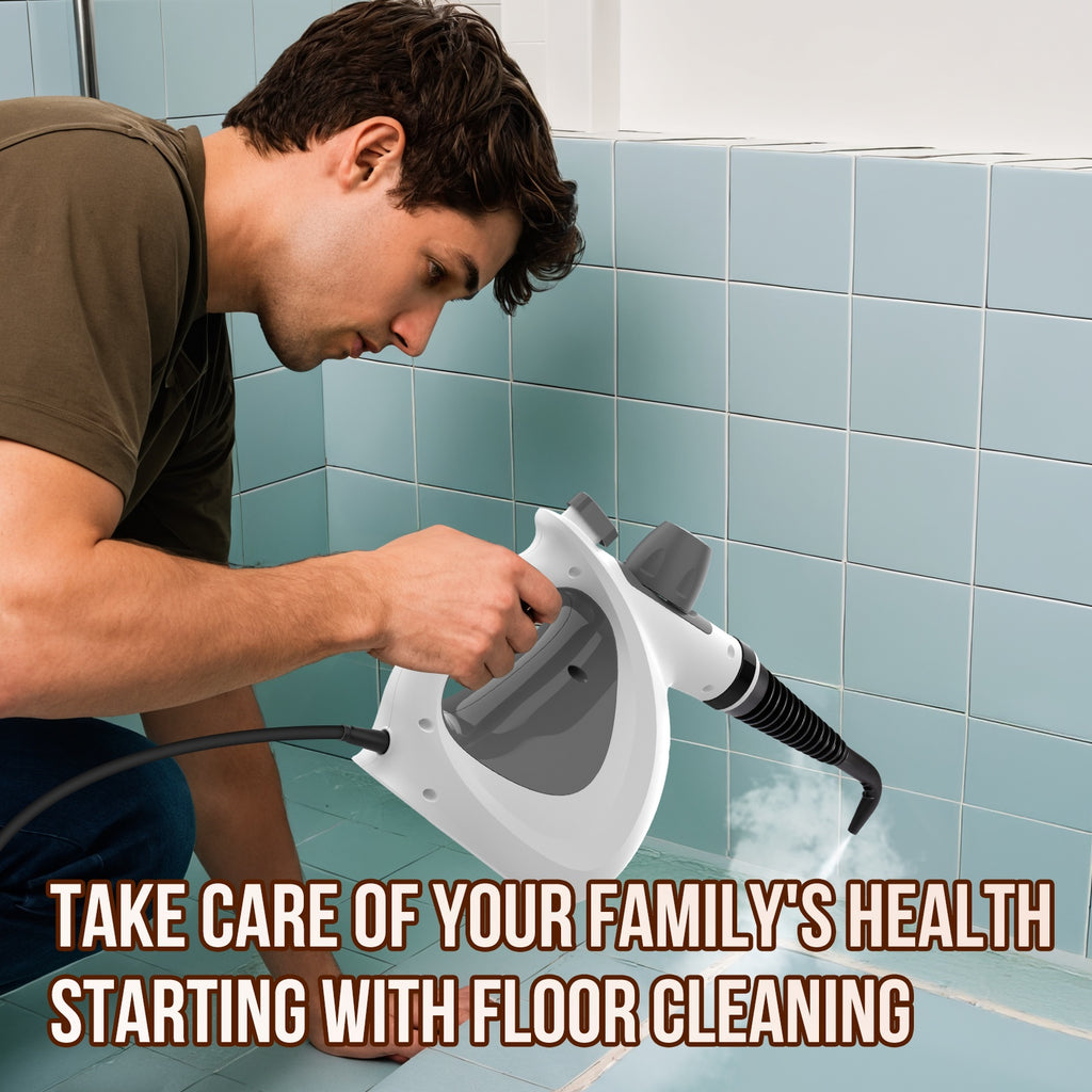 1Pc 1050W High-Power Portable Handheld Steam Cleaner Quick Heating, 12 Brush Heads For Versatile Cleaning In Kitchens, Bathrooms, Furniture & Cars - Us Plug, Large Capacity Water Tank, Steam Cleaner For Car