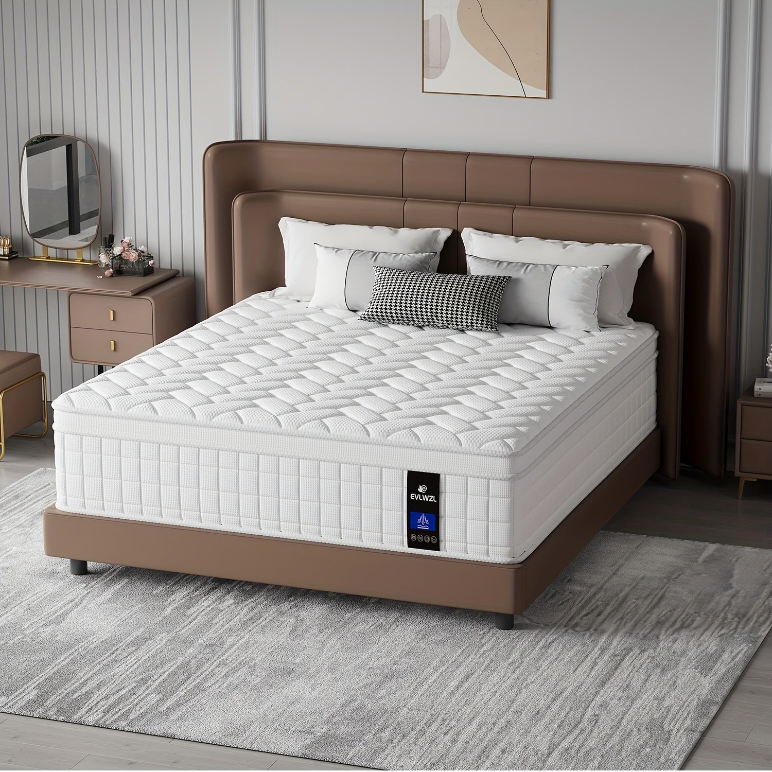 Queen Mattress, 8/10/12/14 Inch Mixed White Mattress, Luxury Gel Memory Foam Spring Mattress, Medium Hardness, Comfortable Sleep Experience - Suitable for Double, Full Size, Large And Extra Large Bed, Edge Support, Valentine'
