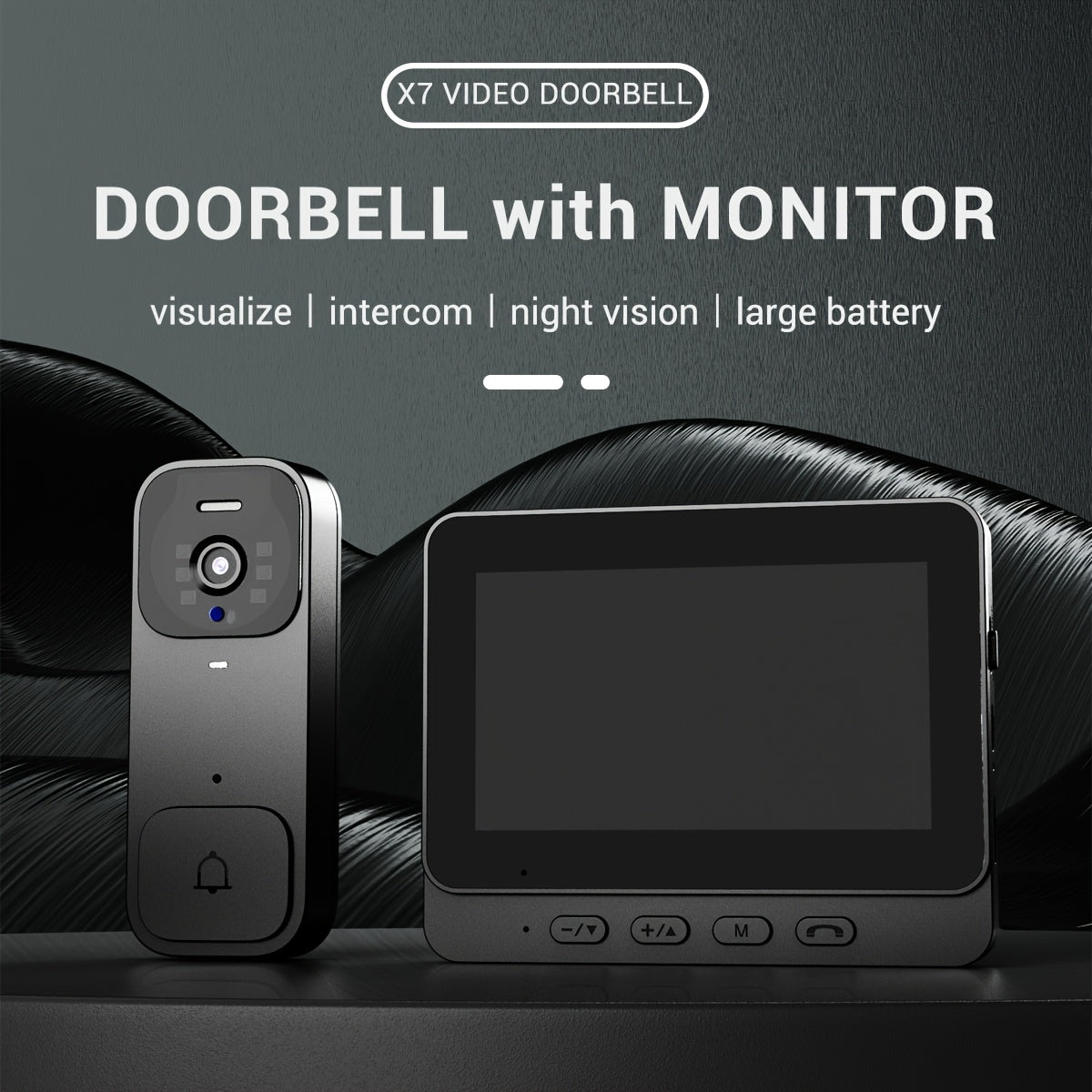 X7/NT601/X6 SMart Video Doorbell With 4.3" Display: No WiFi Needed & 128GB Storage | 300K Pixel Auto-Capture + 3+ Month Battery | 90-Min Charging - Home Security System For Apartments/Houses