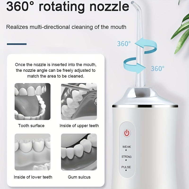 Oral Irrigator, 4 Nozzles, 3 Precise Pressure Control Modes, 360° Rotating Nozzle, Deep Cleaning Teeth & Gums, Replaceable Head, Deep Cleaning Teeth & Enhancing Oral Health, Home Use, Small Portable Personal Care Product, Ch