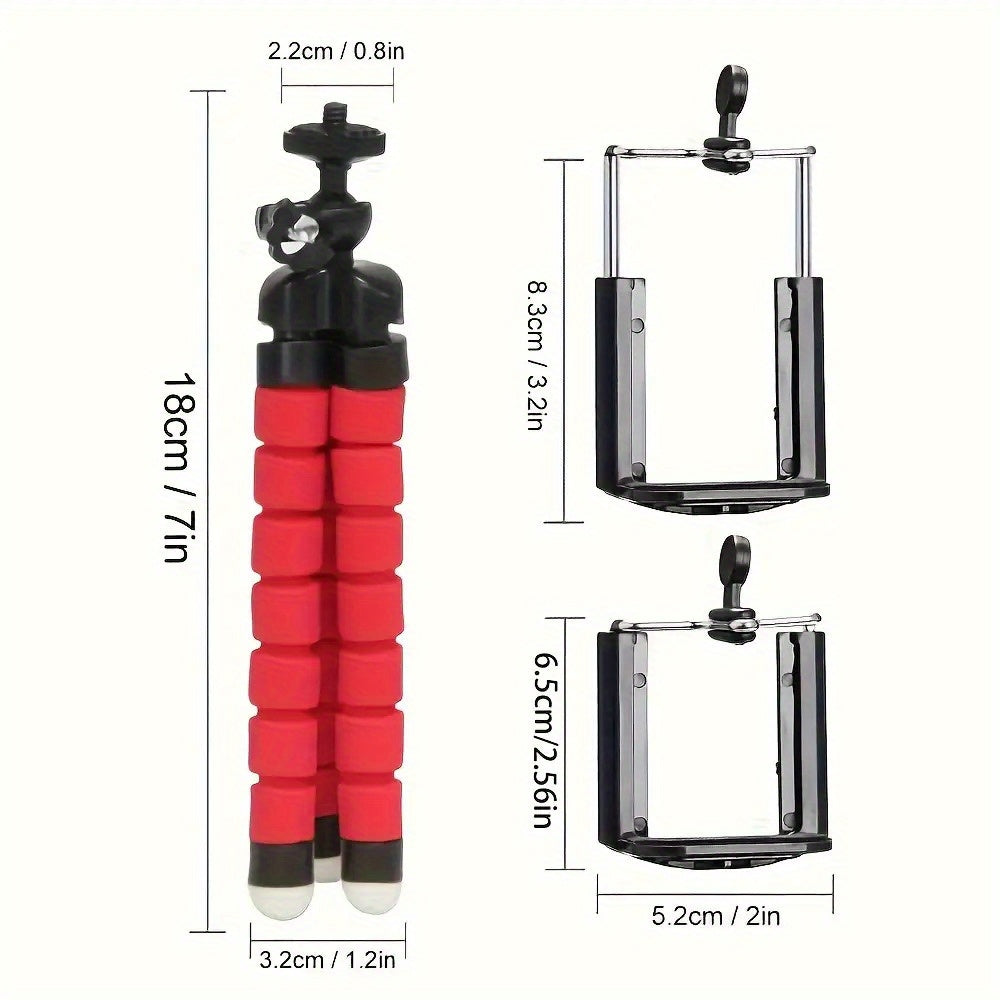 [Foldable Universal Stand] Octopus Phone Holder, Camera Stand - Durable and Sturdy, Foldable, Multiple Folding Without Damage, Suitable for iPhone and Other Mobile Phones and Camera Models, Tripod Stand, Desktop Stand, Univer