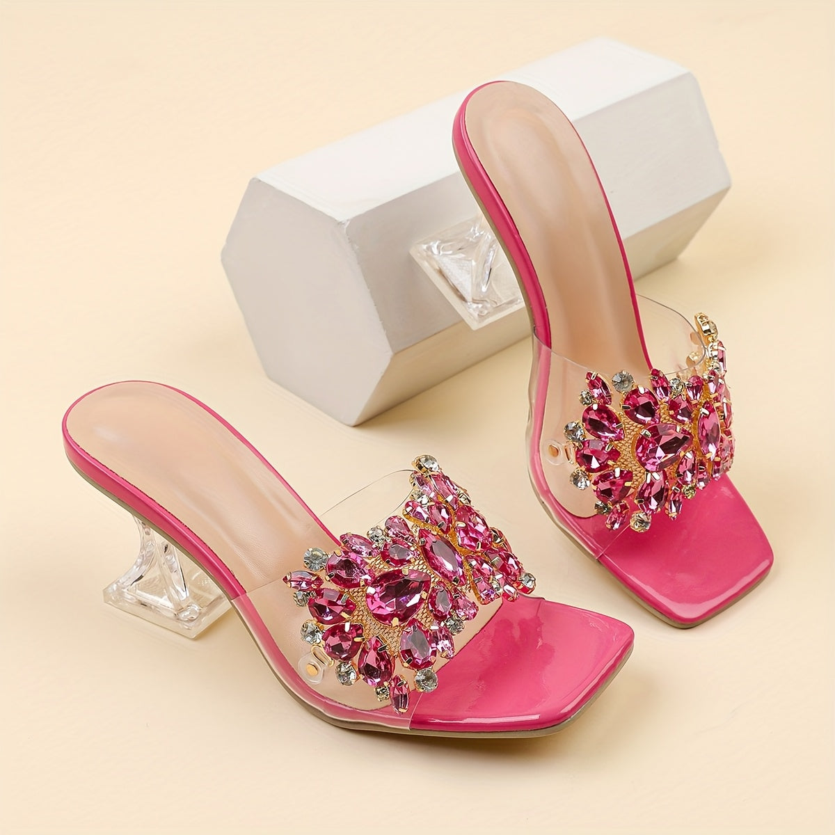 Embellished Pyramid Heel