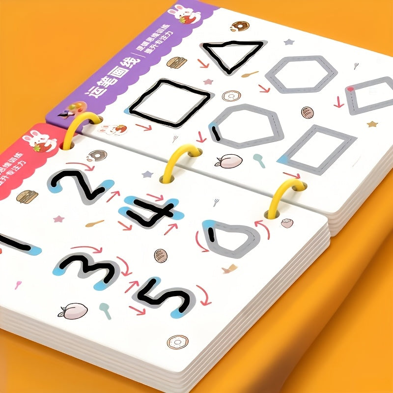 Children's Reusable Magic Practice Book Set, Number and Letter Writing Exercises, Pen Control Training and Drawing Educational Workbook, Learning Writing Skills Development, Classroom Education 2025 New Model