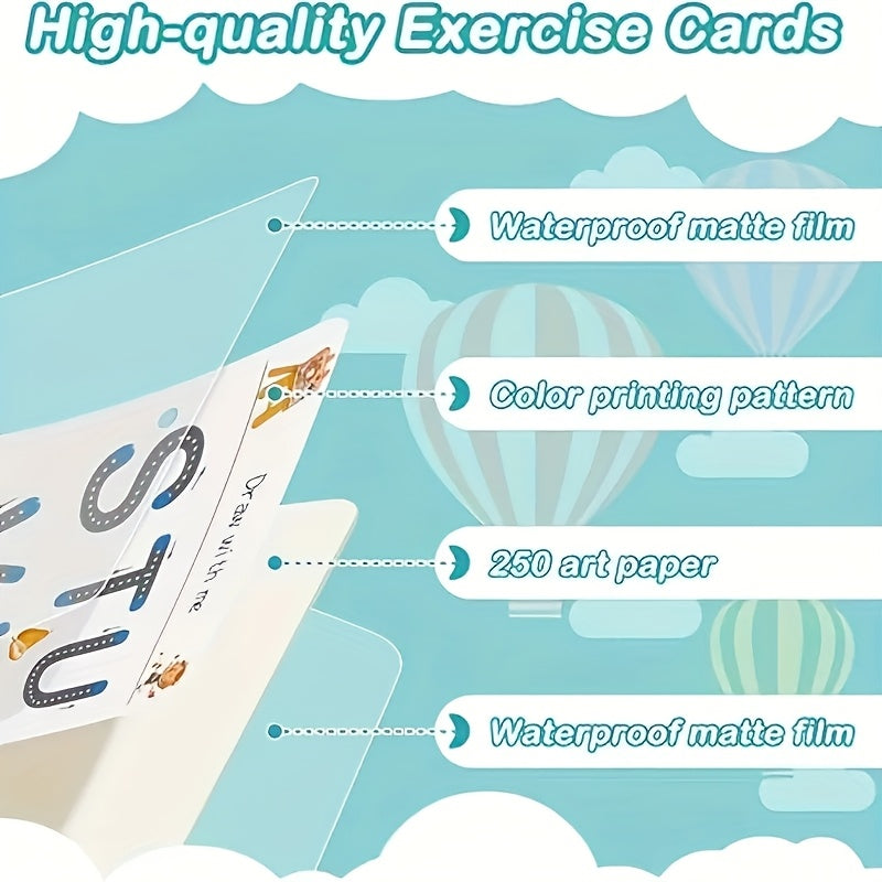 Children's Reusable Magic Practice Book Set, Number and Letter Writing Exercises, Pen Control Training and Drawing Educational Workbook, Learning Writing Skills Development, Classroom Education 2025 New Model