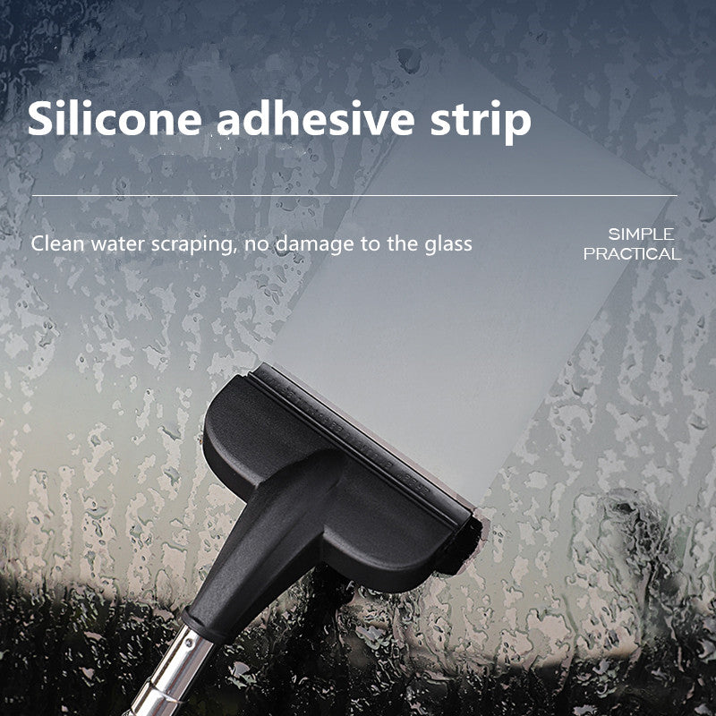 Stainless Steel 2-in-1 Portable Retractable Wiper - Compact & Versatile for Car Rearview Mirrors, Windshields, Glass & Shower Cleaning, Pink Handle