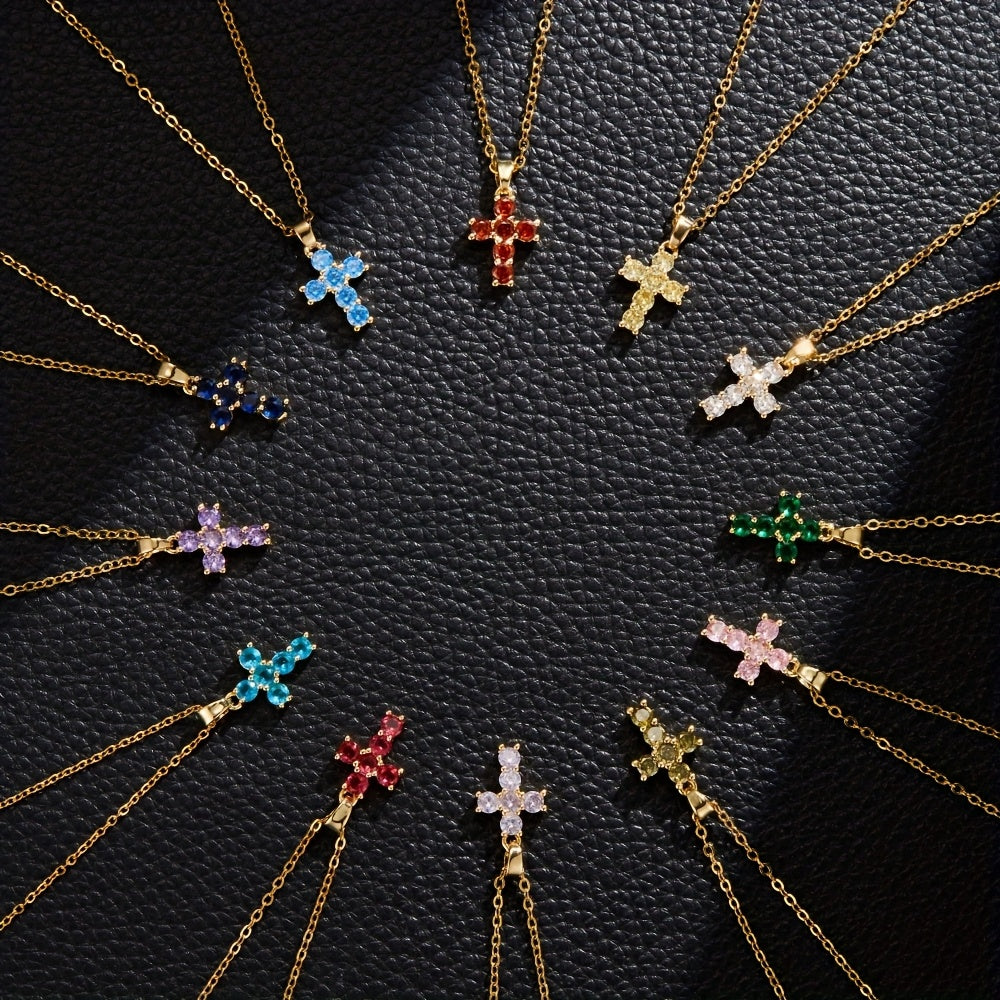 Golden-Tone Copper Cross Necklace