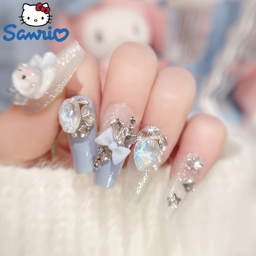 [Authorized] Sanrio Xinnamorol Nail Patch - Cute Sanrio Character Medium Length False Nails with Matte Finish, No Glitter Flavor, Easy Application Nail Decorations for Hands & Feet - Perfect for Sanrio Fans & Gifts