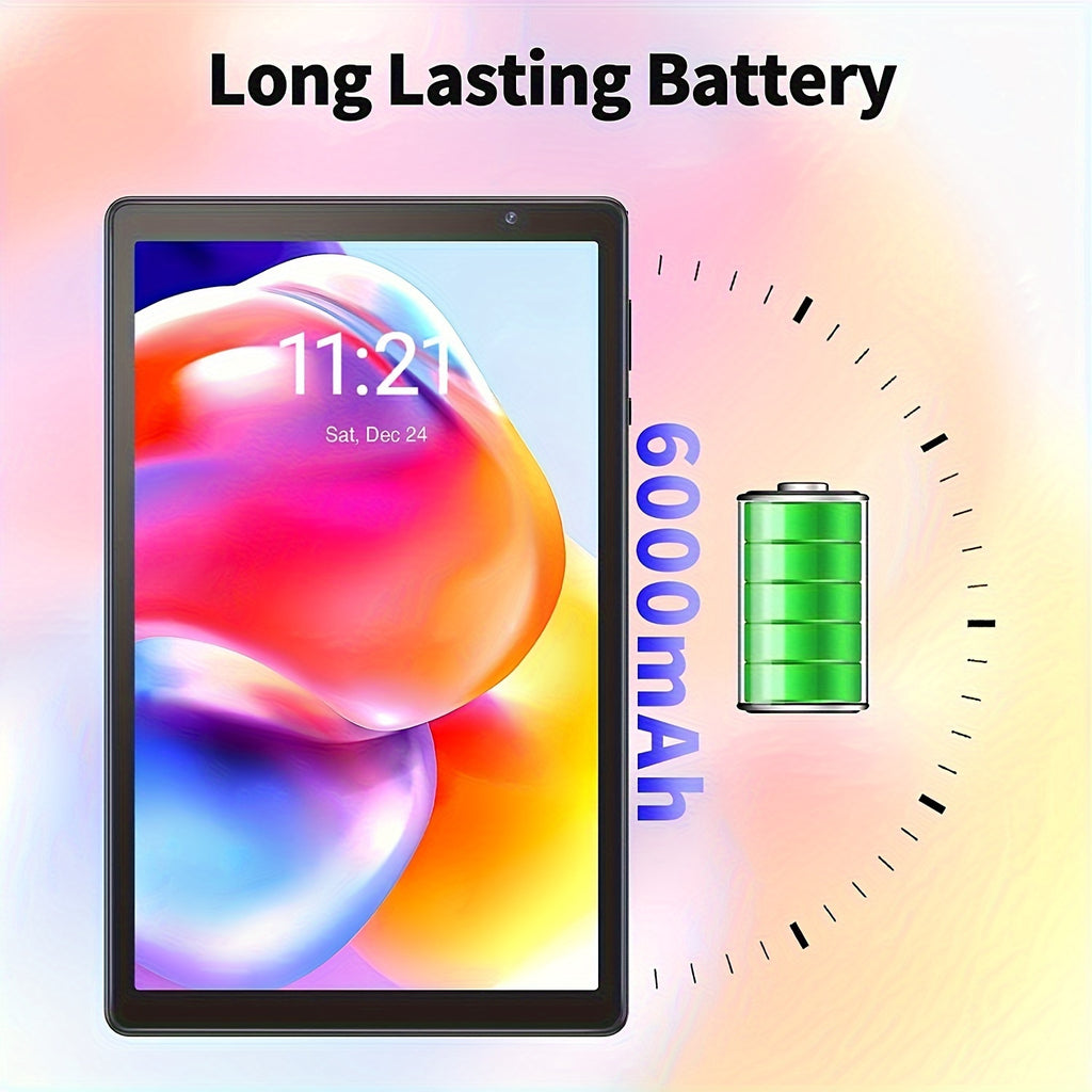 10.1-inch Android 12 tablet, 4GB (2GB+2GB expandable) memory, 32GB ROM, 6000mAh battery, supports 1TB expandable memory, quad core processor, 10.1-inch Android tablet high-definition IPS screen, dual cameras, Wi Fi, tablet PC