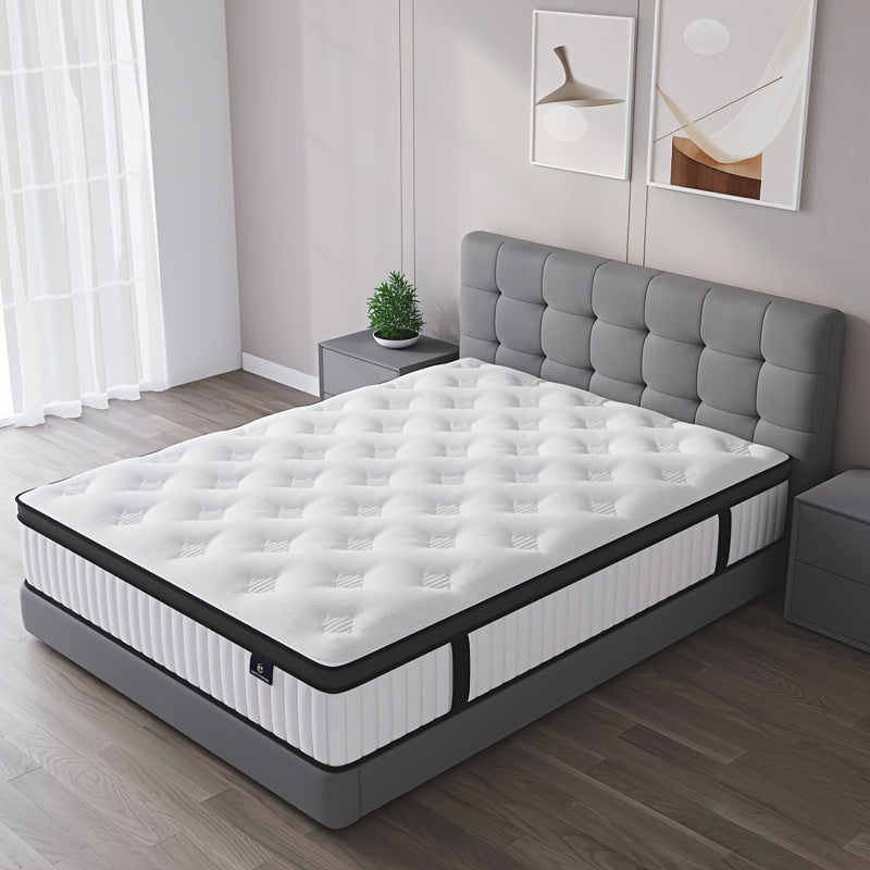 10/12 Inch Multilayer Hybrid Full Mattress Queen Mattress- Multiple Sizes & Styles Available, Ergonomic Design With Memory Foam And Pocket Spring, Medium Firm Feel