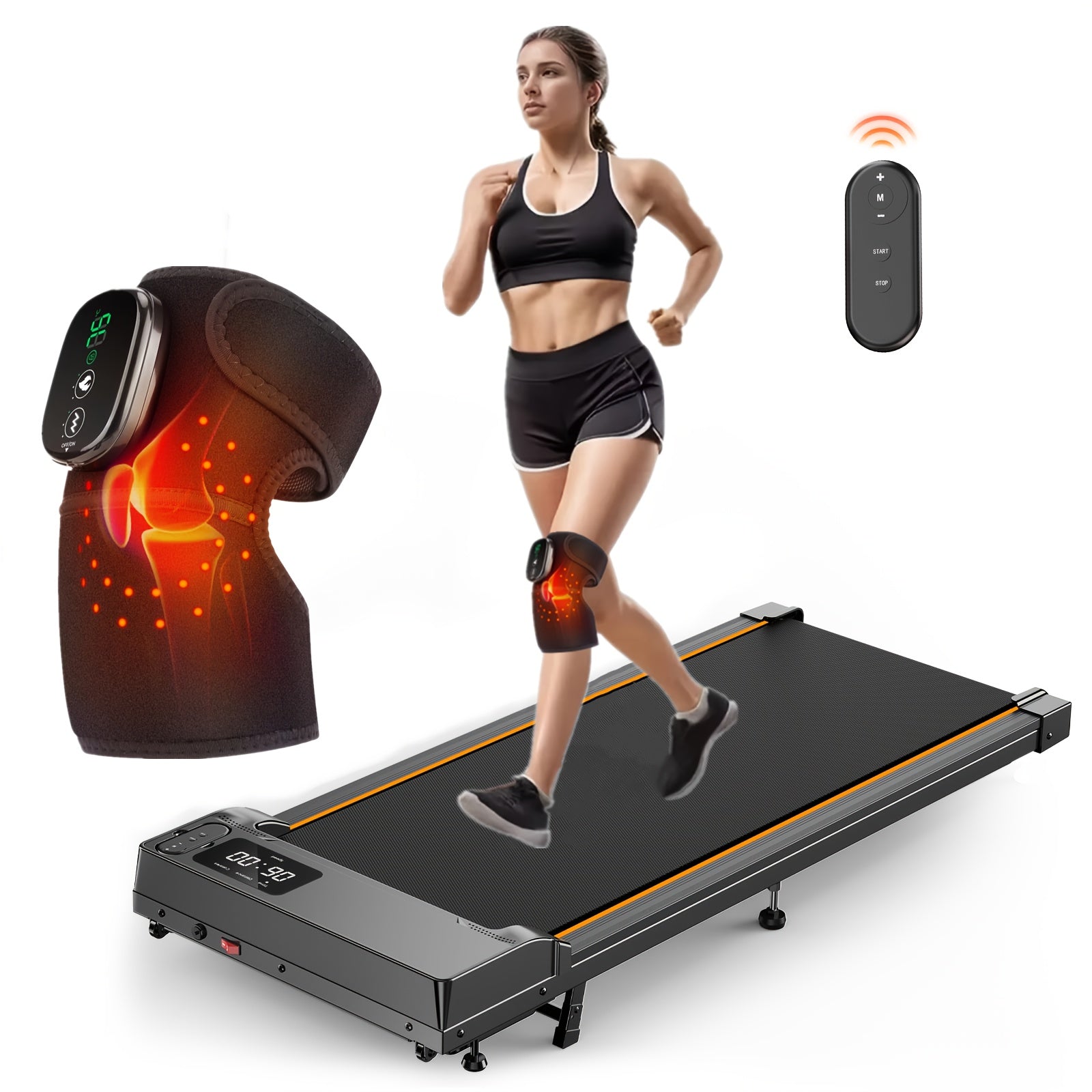 Portable Under Desk Walking Pad Treadmill, Support 2.5HP Lightweight Home Office Fitness Treadmill, 2-in-1 Walking Pad for Walking And Jogging Quiet, 265Lbs Capacity with Remote Control & LED Display, Stepping, Walking Traini